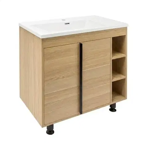 Kúpeľňový nábytok Kúpeľňová skrinka s umývadlom Naturel Lucca 79x70x45 cm dub mat LUCCA80DU3A LUCCA80DU3A