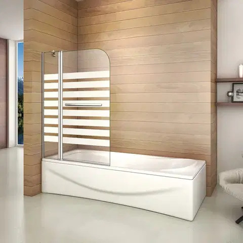 Sprchové dvere H K - Vaňová zástena S2 STRIPE 120x140cm - dvojdielna sklopná, číre sklo so vzorom, varianta ľavá SE-S2STRIPE-13