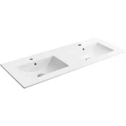 Umývadlá CERANO - Dvojumývadlo keramické Todo - nábytkové - biela lesklá - 121x46,5 CER-431602