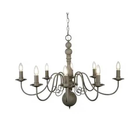 Svietidlá Searchlight 2268-8GY - Luster na reťazi GREYTHORNE 8xE14/40W/230V 2268-8GY