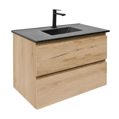 Kúpeľňový nábytok Kúpeľňová skrinka 2 zásuvková s umývadlom SAT B-Way 79x50x45 cm dub mat BWAY280OAKU4B2B BWAY280OAKU4B2B