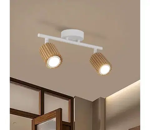 Svietidlá BRILAGI - Bodové svietidlo MODERN WOOD 2xGU10/8W/230V drevo/biela BRI381