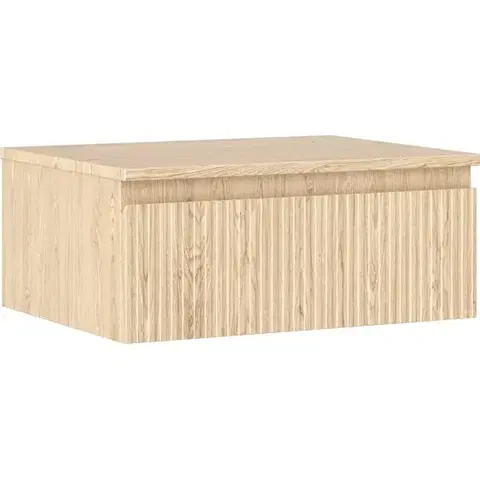 Kúpeľňový nábytok MEXEN/S - Rivel kúpeľňová skrinka pod umývadlo 60 cm s doskou, 1 šuplík, reliéf, dub 91A20-06023-1-BFC81
