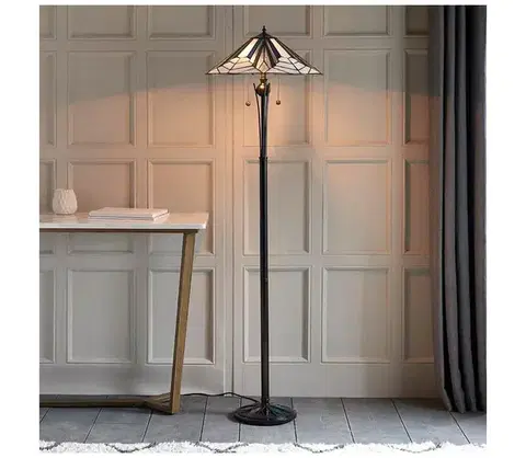 Lampy Endon 63934 - Stojaca lampa Tiffany ASTORIA 2xE27/60W/230V pr. 48 cm 63934