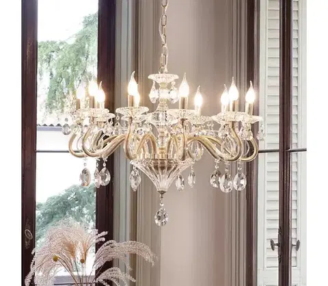 Svietidlá Ideal Lux - Luster na reťazi NEGRESCO 10xE14/28W/230V pr. 85 cm zlatá 087771
