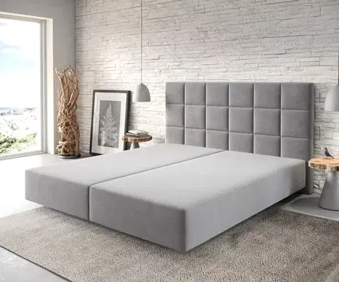 Rámy postelí DELIFE Boxspring posteľ Dream-Fine 180x200 cm mikrovlákno sivá