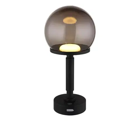 Lampy Globo 21034S - LED Nab. dot. stol. lampa HAKU LED/2,5W/5V 2700/4000/6500K čierna 21034S