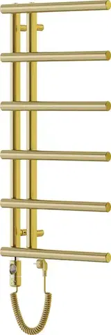 Radiátory do kúpeľne MEXEN/S - Jukon radiátor + vykurovacia tyč 988 x 500 mm, 600 W, zlatá W116-0988-500-2600-50