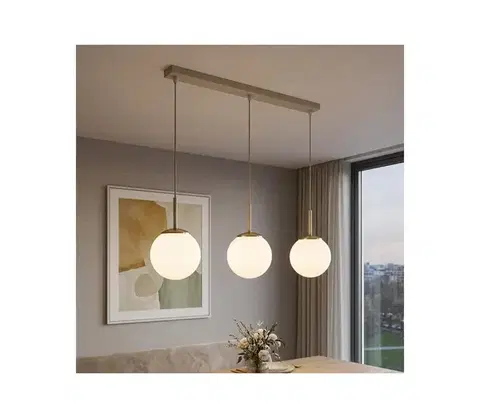 Svietidlá BRILAGI - Závesný luster MILO na lanku 3xE27/60W/230V béžová/zlatá 75-004B