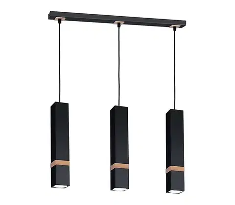 Svietidlá  Luster na lanku VIDAR 3xGU10/25W/230V čierna MLP5404
