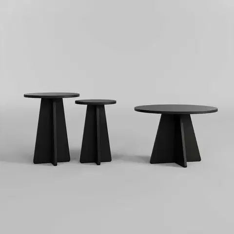 Konferenčné stolíky Súprava konferenčných stolíkov Mushroom Black, 3 ks