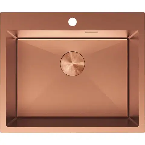 Kuchynské drezy MEXEN MEXEN - Solix oceľový drez 1-bowl 600 x 500 mm, meď 6408601000-65