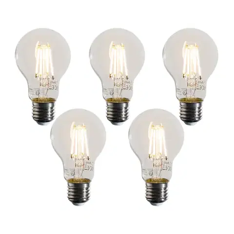 LED osvetlenie Sada 5 stmievateľných LED žiaroviek E27 A60 číra 4W 470 lm 2700K