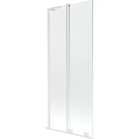 Sprchové dvere MEXEN/S - Velar L dvojkrídlová posuvná vaňová zástena 80 x 150, transparent, biela 896-080-003-01-20