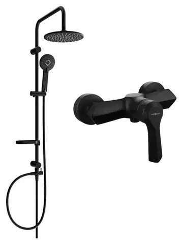 Sprchy a sprchové panely MEXEN/S - Carl sprchový stĺp vrátane sprchovej batérie Sabre, čierna 72140240-70