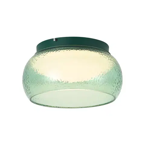 Stropné osvetlenie Stropné svietidlo v štýle Art Deco zelené so sklom vrátane LED 3-stupňovo stmievateľné - Thimble