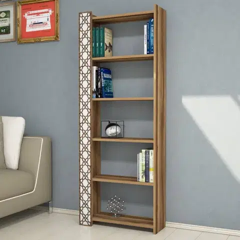 Knižnice Knižnica City - Walnut, White