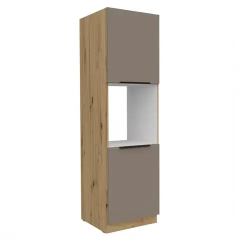Kuchynské dolné skrinky KONDELA Frisbo 60 DP-210 2F skrinka na vstavanú rúru sandgrau / dub artisan