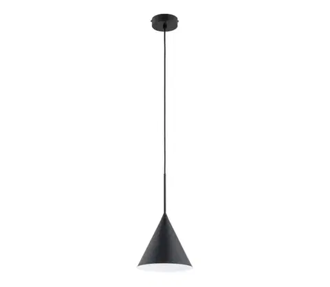Svietidlá  Luster na lanku FABO 1xE27/15W/230V čierna 61457