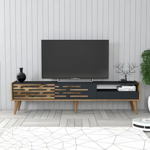 TV stolíky TV stolík Valensiya - Walnut, Anthracite