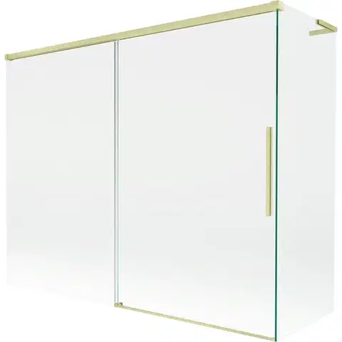 Sprchové dvere MEXEN/S - Rox L vaňová zástena 2-krídlová posuvná 190 + 80 x 150, transparent, zlatá kartáčovaná 8C9L-190-080-55-00