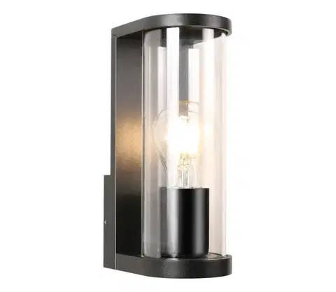 Svietidlá Zuma Line SJ15111- Vonkajšie nástenné svietidlo TWILIGHT 1xE27/60W/230V IP44 čierna SJ15111
