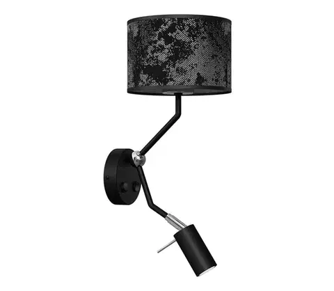 Svietidlá  Nástenná lampička SATINO 1xE27/40W/230V + 1xGU10/MR11/7W čierna/šedá MLP7324