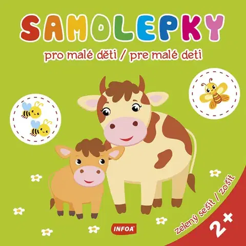Nalepovačky, vystrihovačky, skladačky Samolepky pro malé děti / Samolepky pre malé deti - zelený sešit / zelený zošit