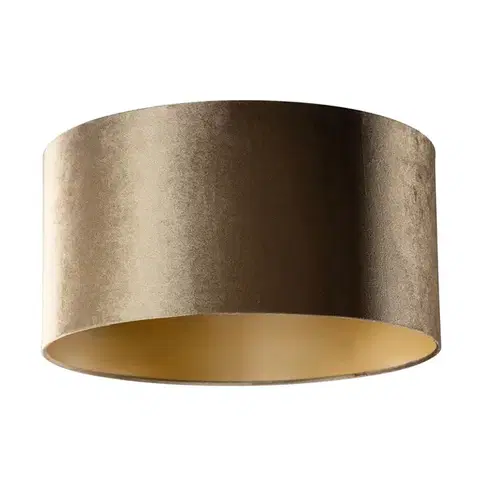 Tienidlo na lampu Zamatový tienidlo bronzové so zlatým vnútorným povrchom 50/50/25