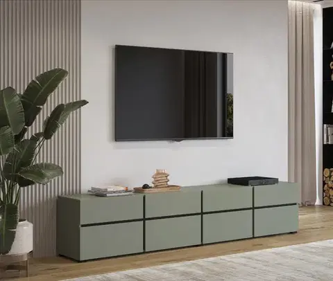 TV stolíky BRENDON 40 skrinka pod televízor 4V4S, borovicovo zelená/čierna