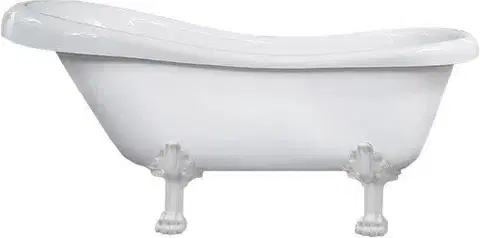 Vane MEXEN/S - Retro voľne stojaca vaňa 150x73 cm biela biela nohy , zátka sifónu chrom 53251507300-20