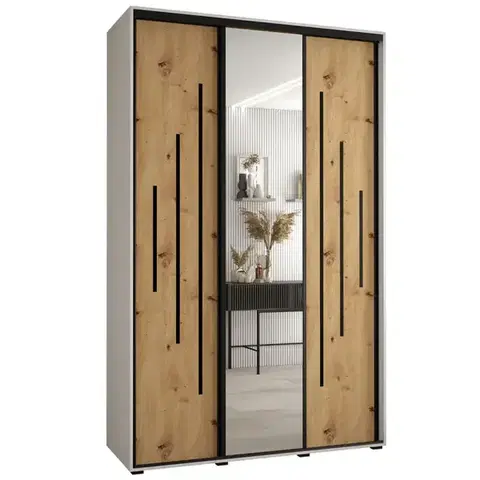 Šatníkové skrine Skriňa 45 Canaris 13 160 biela/artisan/čierna