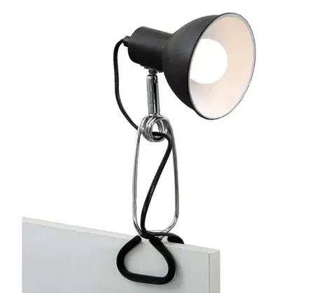 Lampy Briloner 2790-015 - Lampa s klipom FIX 1xE14/8W/230V čierna/lesklý chróm 2790-015
