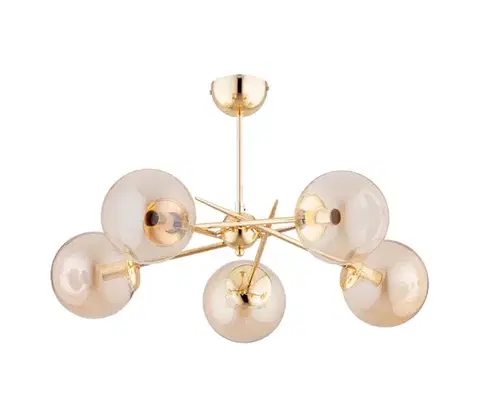 Svietidlá  Prisadený luster PRIMERY 5xE14/10W/230V zlatá 63309