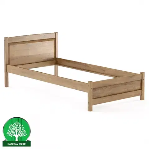 Jednolôžkové postele Posteľ borovica LK125–100x200 dub