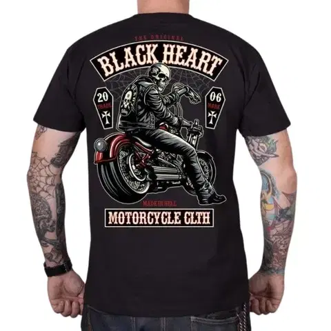 Pánske tričká Tričko BLACK HEART Coffin čierna - M