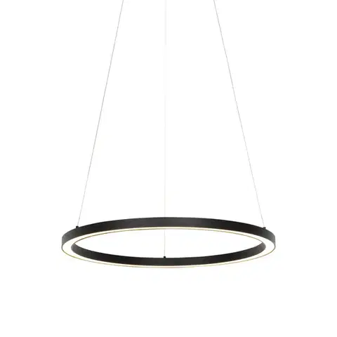 Závesné svietidlá Inteligentné závesné svietidlo čierne 60 cm vrátane LED a RGBW - Girello