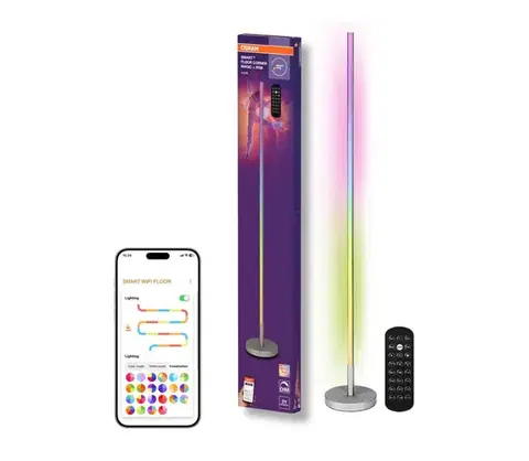 Lampy Osram - LED RGBW stmievateľná stojacia lampa SMART+ MAGIC LED/11,5W/230V strieborná Wi-Fi+diaľkový ovládač 4099854471858