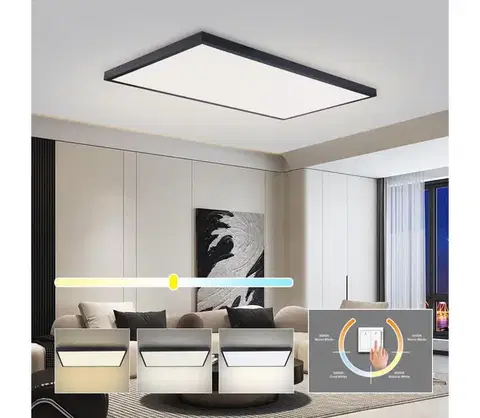 Svietidlá BRILAGI -LED Kúpeľňové stropné svietidlo FRAME LED/96W/230V 120x60 cm IP44 čierna BRI642