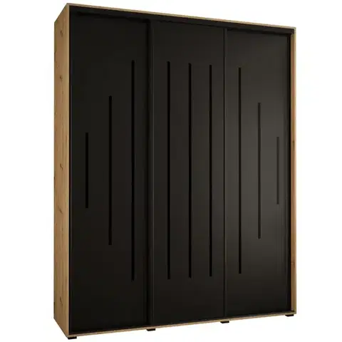 Šatníkové skrine Skriňa 45 Canaris 12 200 artisan/čierna/čierna
