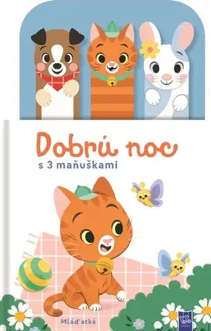 Leporelá, krabičky, puzzle knihy Dobrú noc s 3 maňuškami: Mláďatká