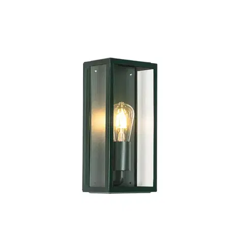 Vonkajšie nástenné svietidlá Priemyselná vonkajšia nástenná lampa tmavozelená so sklom IP44 - Rotterdam