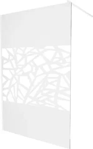 Sprchové dvere MEXEN/S - KIOTO Sprchová zástena WALK-IN 80 x 200, transparent/biely vzor 8 mm, biela 800-080-101-20-85