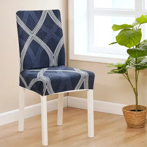 Doplnky do spálne 4Home Napínací poťah na stoličku Elegant modrá, 45-50 cm, súprava 2 ks