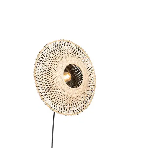 Nástenné osvetlenie Inteligentná nástenná lampa bambus 30 cm so zástrčkou vrátane Wifi P45 - Rina
