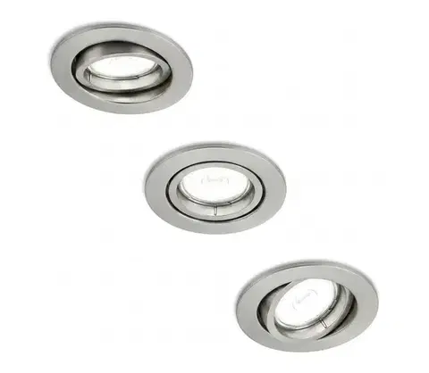 Svietidlá Philips - SADA 3x Podhľadové svietidlo PERIDOT 1xGU10/7W/230V strieborná 872110303699500