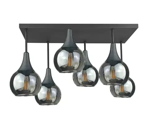 Svietidlá Keter Lighting Prisadený luster SOMA 6xE27/60W/230V čierna/dymová čierna 2896