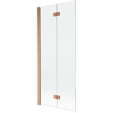 Sprchové dvere MEXEN - MIST vaňová zástena 80x150 cm 6mm 2-s, meď kartáčovaná, číra, ľavá 8A9-080-002-65-00-L