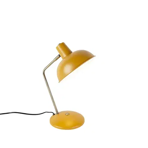 Stolné lampy Retro stolná lampa žltá s bronzom - Milou
