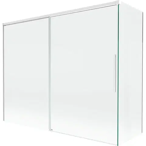 Sprchové dvere MEXEN/S - Rox vaňová zástena 2-krídlová posuvná 190 + 80 x 150, transparent, biela 8C9-190-080-20-00
